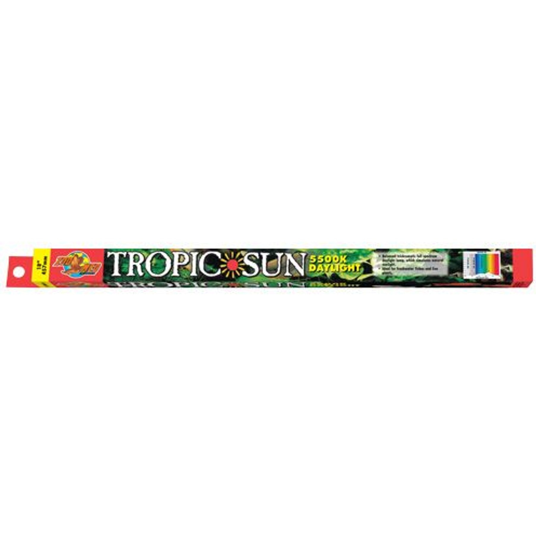 Zoo Med 5,500K Tropic Sun T8 Fluorescent Lamp, 15W, 18-in