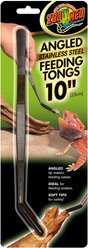 Zoo Med Angled Stainless Steel Reptile Feeding Tongs, 10-in
