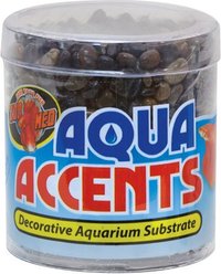 Zoo Med Aqua Accents Dark River Pebbles Decorative Substrate, 0.5-lb bag