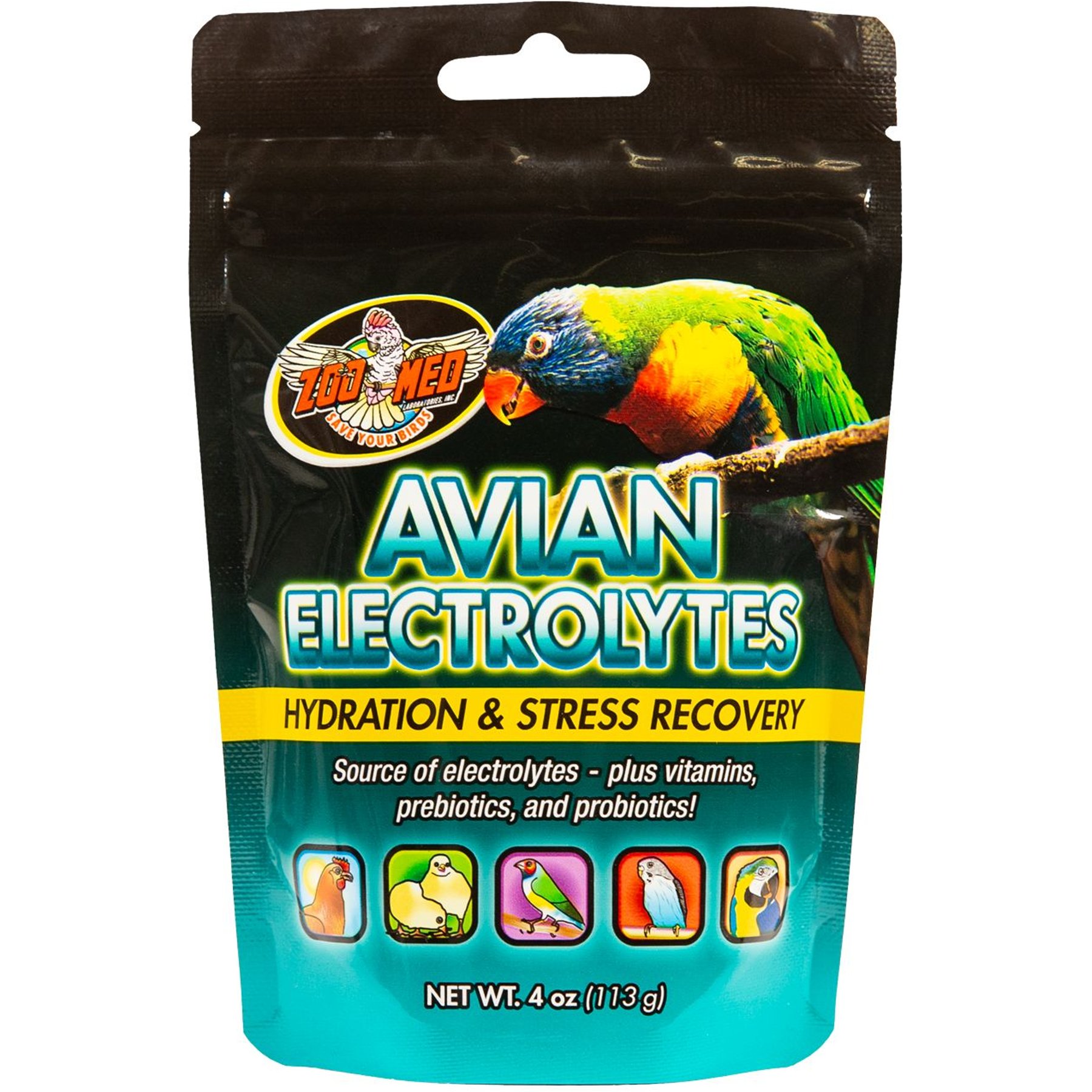 Zoo Med Avian Electrolytes Bird Treatment, 4-oz bottle