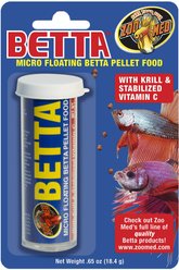 Zoo Med Betta Micro Floating Pellets Fish Food, 0.65-oz