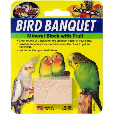 Zoo Med Zoo Med Bird Banquet Fruit Formula Mineral Block Beak Conditioner