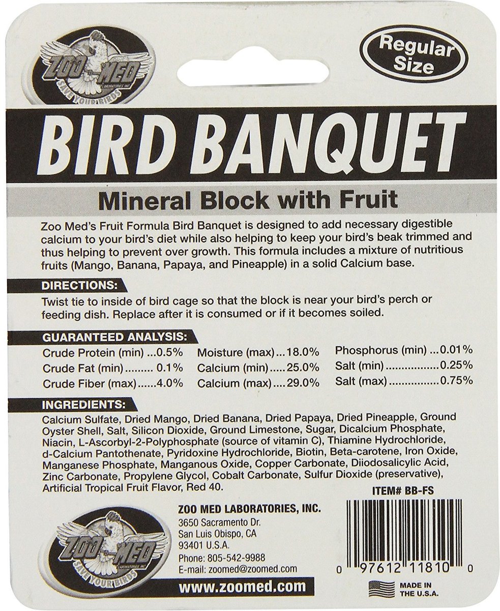 Zoo Med Bird Banquet Fruit Formula Mineral Block Beak Conditioner