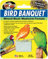 Zoo Med Bird Banquet Mealworm Formula Mineral Block, 1-oz pouch