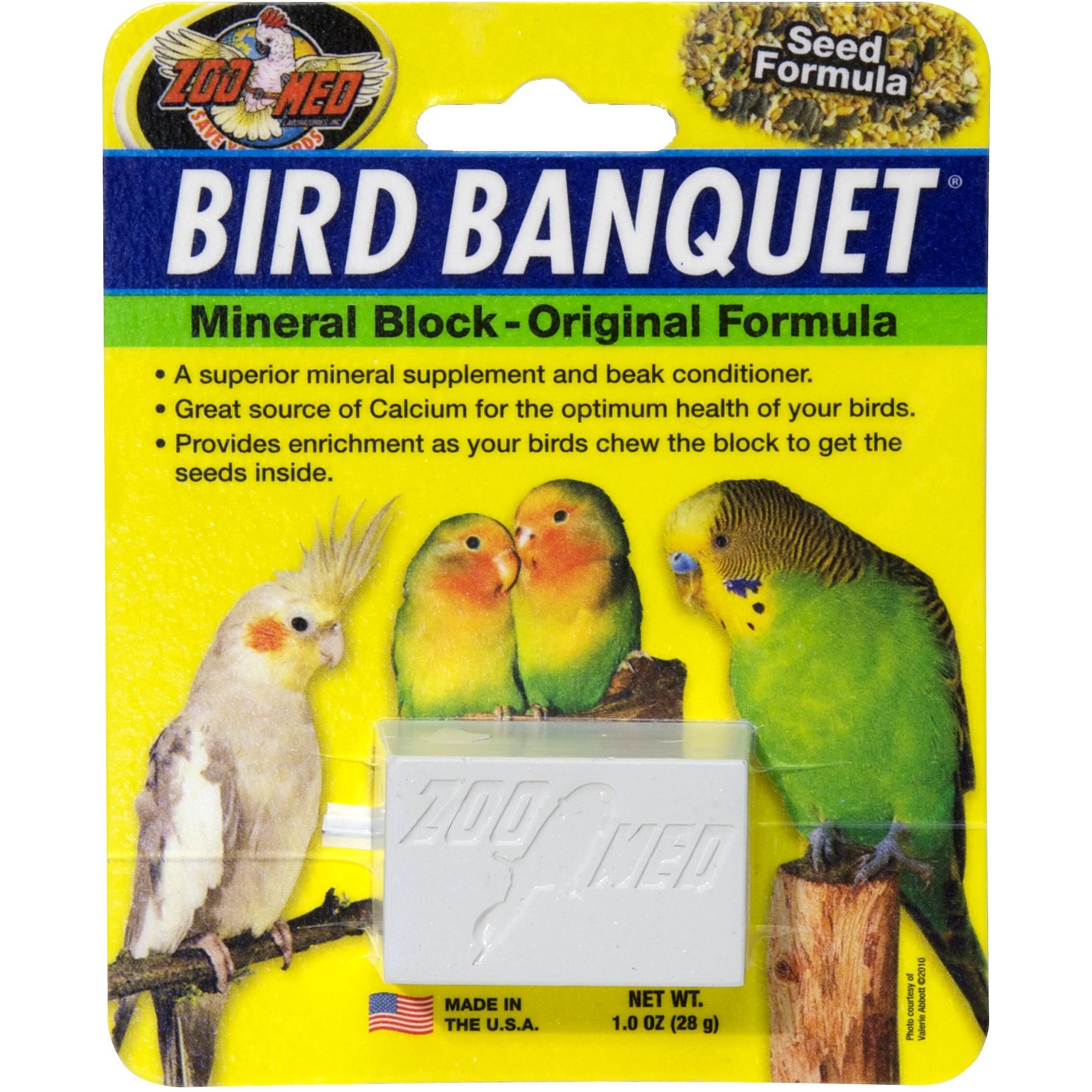 Zoo Med Bird Banquet Original Mineral Block Beak Conditioner, 1-block