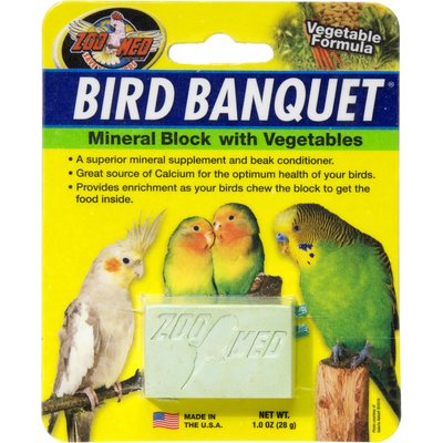 Zoo Med Zoo Med Bird Banquet Vegetable Mineral Block Beak Conditioner, 1-block