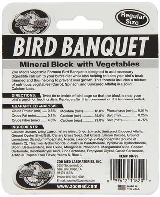 Show full view: Zoo Med Bird Banquet Vegetable Formula Mineral Block Beak Conditioner, 1-block slide 2 of 6