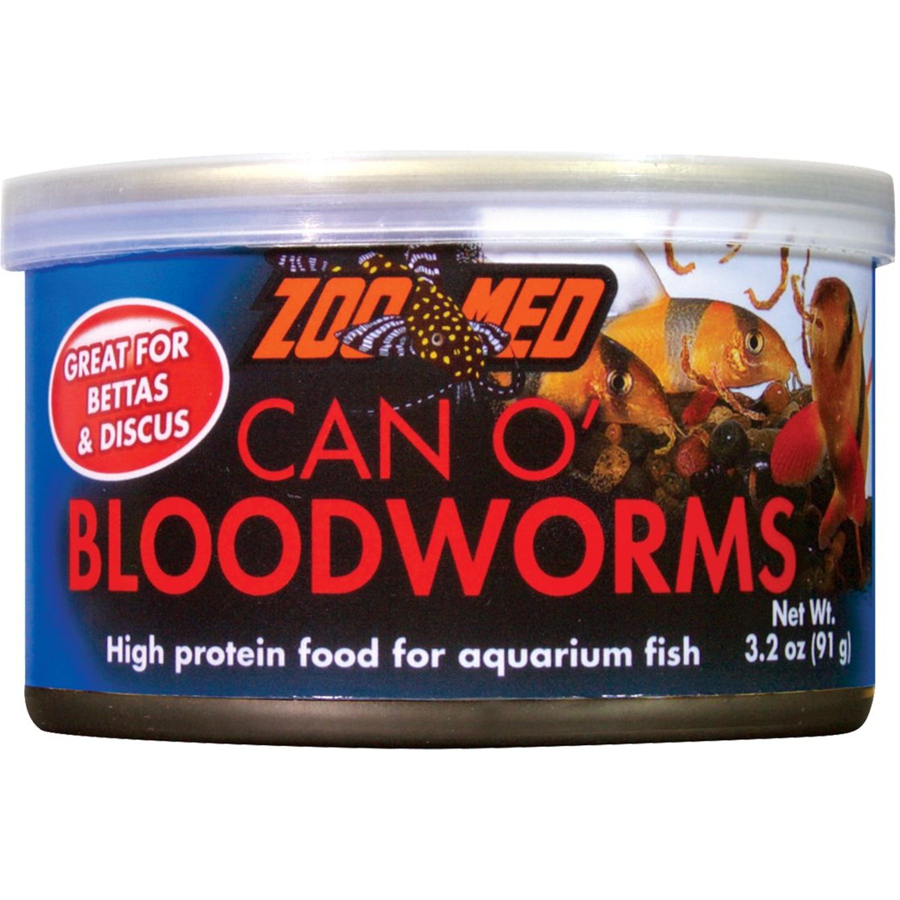 Zoo Med Can O' Bloodworms Turtle & Fish Food, 3.2-oz can