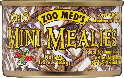 Show full view: Zoo Med Can O' Mini Mealies Reptile & Bird Food, 1.2-oz can slide 3 of 5