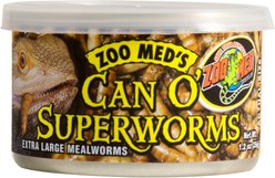 Zoo Med Can O' Superworms Extra Large Mealworms Reptile Food, 1.2-oz can