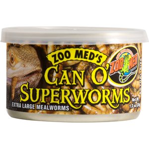Zoo Med Can O' Superworms Extra Large Mealworms Reptile Food, 1.2-oz can