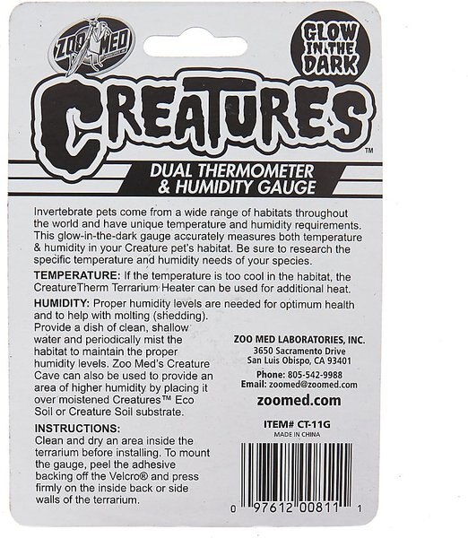 Zoo Med Creatures Dual Reptile Thermometer & Humidity Gauge