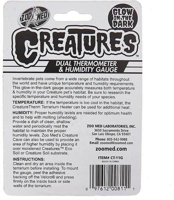 Show full view: Zoo Med Creatures Dual Reptile Thermometer & Humidity Gauge slide 2 of 4