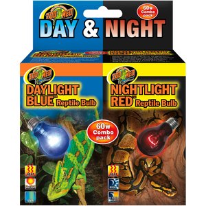 Zoo Med Daylight Blue & Nightlight Red Reptile Lamp, Combo Pack
