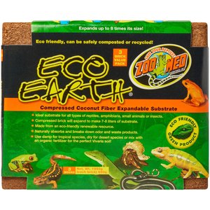 Zoo Med Eco Earth Compressed Coconut Fiber Expandable Reptile Substrate, 3 count