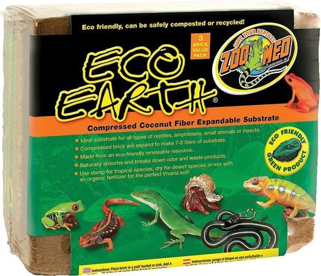 Show full view: Zoo Med Eco Earth Compressed Coconut Fiber Expandable Reptile Substrate, 3 count slide 5 of 10