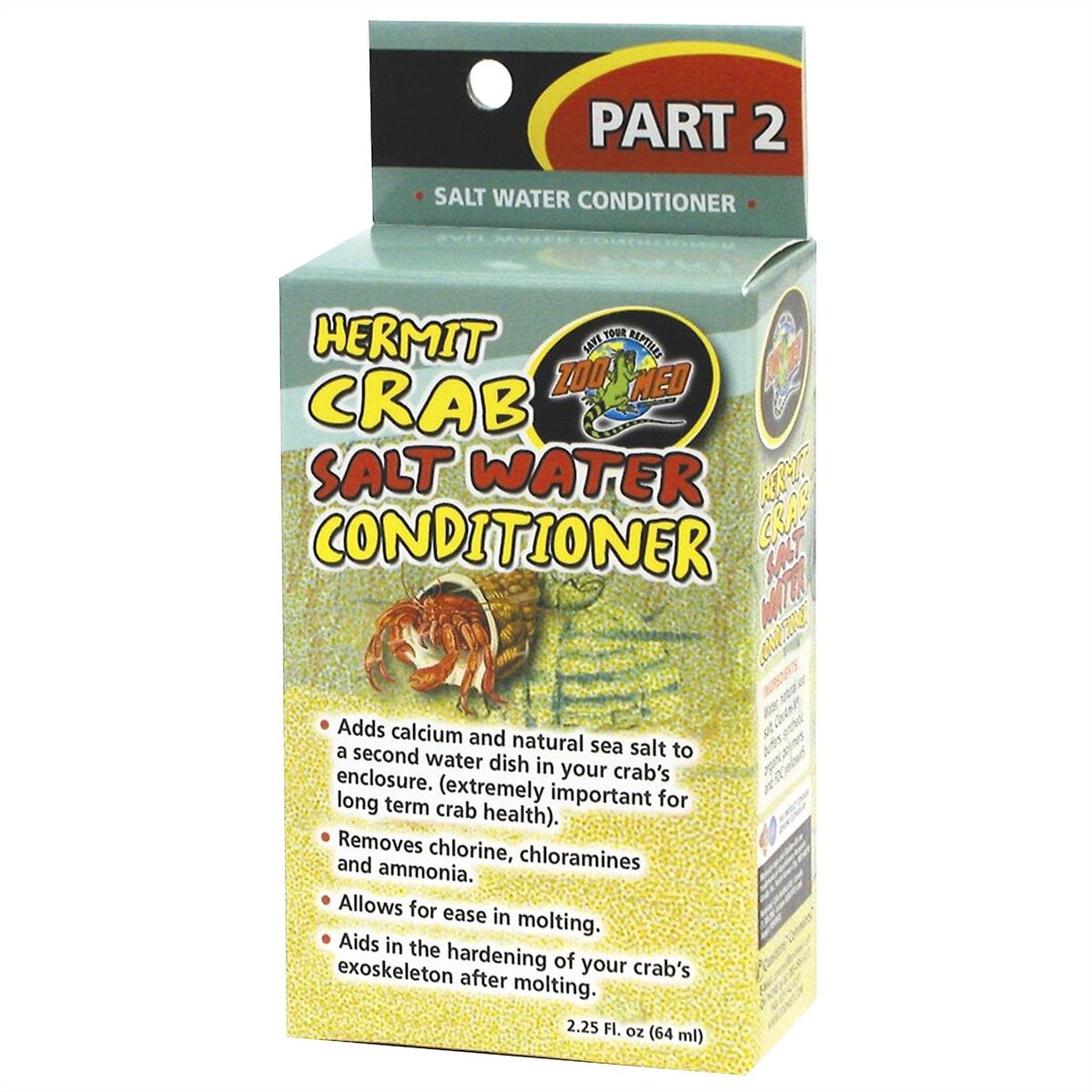 Zoo Med Hermit Crab Salt Water Conditioner, 2.25-fl oz bottle