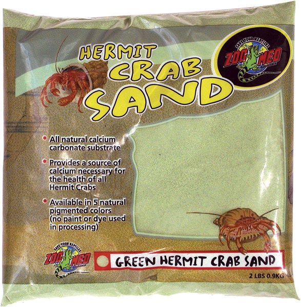 Show full view: Zoo Med Hermit Crab Sand, Green, 2-lb bag slide 1 of 3