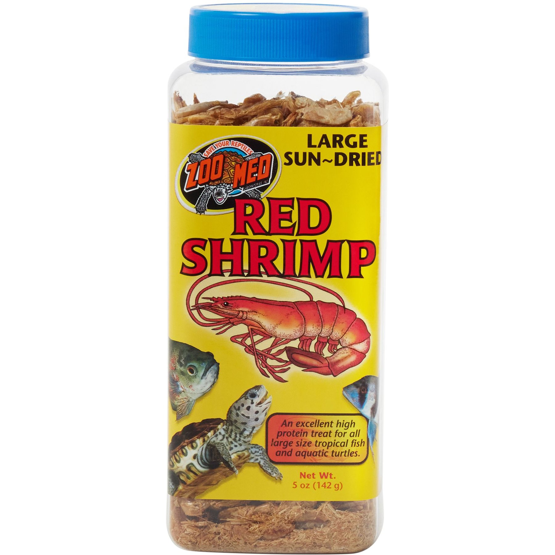 Zoo Med Large Sun-Dried Red Shrimp Turtle & Fish Treats, 5-oz jar
