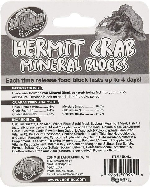 Zoo Med Mineral Block Hermit Crab Supplement