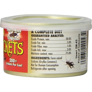 Zoo Med Mini Can O' Crickets Reptile & Bird Food, 1.2-oz can