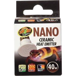 Zoo Med Nano Ceramic Heat Emitter Reptile Heater, Silver, 40W