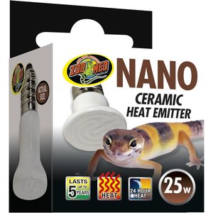 Zoo Med Nano Ceramic Heat Emitter Reptile Heater, Silver, 25W