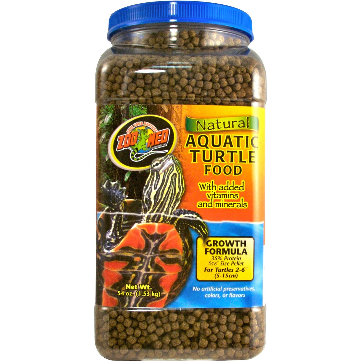 Zoo Med Natural Aquatic Growth Formula Turtle Food, 54-oz bag
