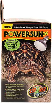 Show full view: Zoo Med PowerSun UV Self-Ballasted Mercury Vapor UVB Reptile Terrarium Lamp, 80-watt slide 5 of 9