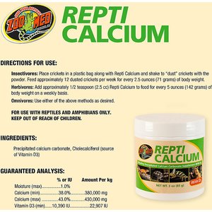 Zoo Med Repti Calcium with D3 Reptile Supplement, 3-oz jar