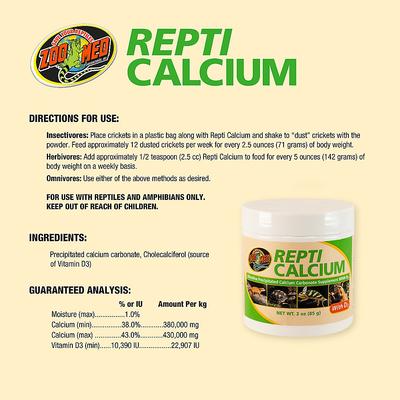 Show full view: Zoo Med Repti Calcium with D3 Reptile Supplement, 3-oz jar slide 6 of 10