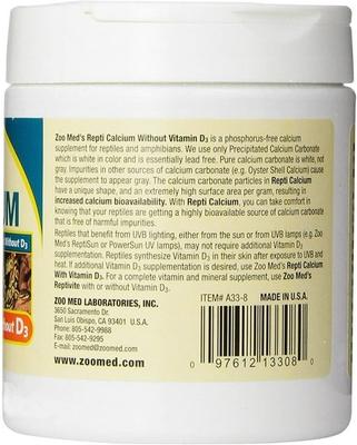 Show full view: Zoo Med Repti Calcium without D3 Reptile Supplement, 8-oz jar slide 4 of 5