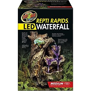 Zoo Med Repti Rapids LED Waterfall Wood Style Reptile Ornament