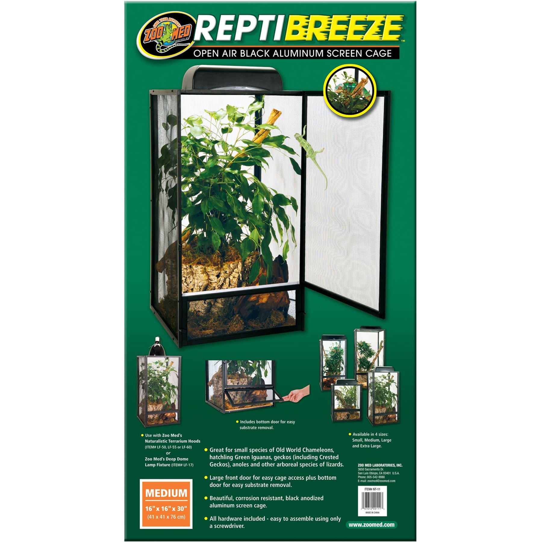 REPTIBREEZE NT-14 ダブルドア 91x91x46cm zoo-med-double-door-