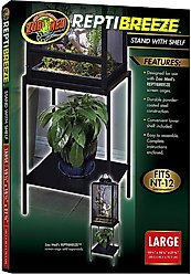 Zoo Med ReptiBreeze Stand with Shelf Reptile Cage Cover, Large