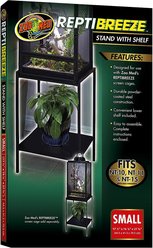 Zoo Med ReptiBreeze Stand with Shelf Reptile Cage Cover, Small