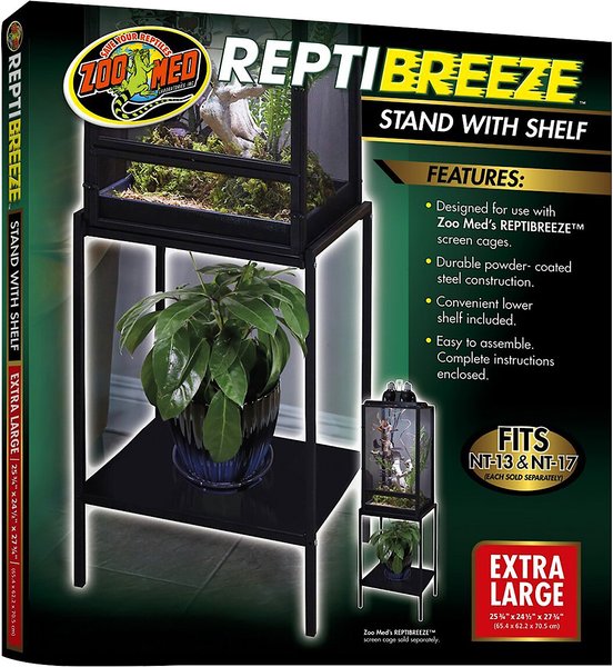 Zoo Med ReptiBreeze Stand with Shelf Reptile Cage Cover