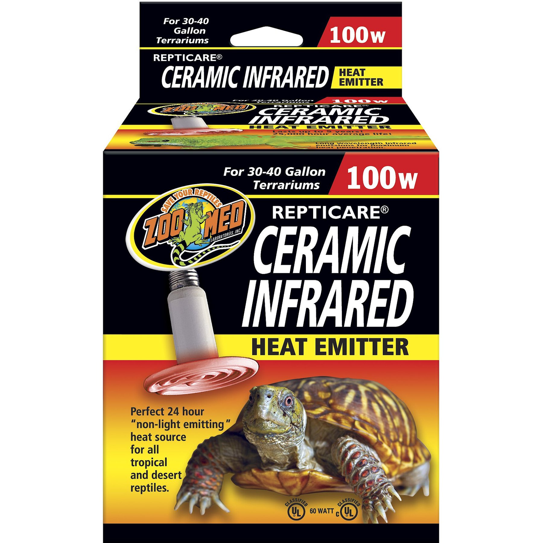 Zoo Med Repticare Ceramic Infrared Reptile Heat Emitter, 100-watt