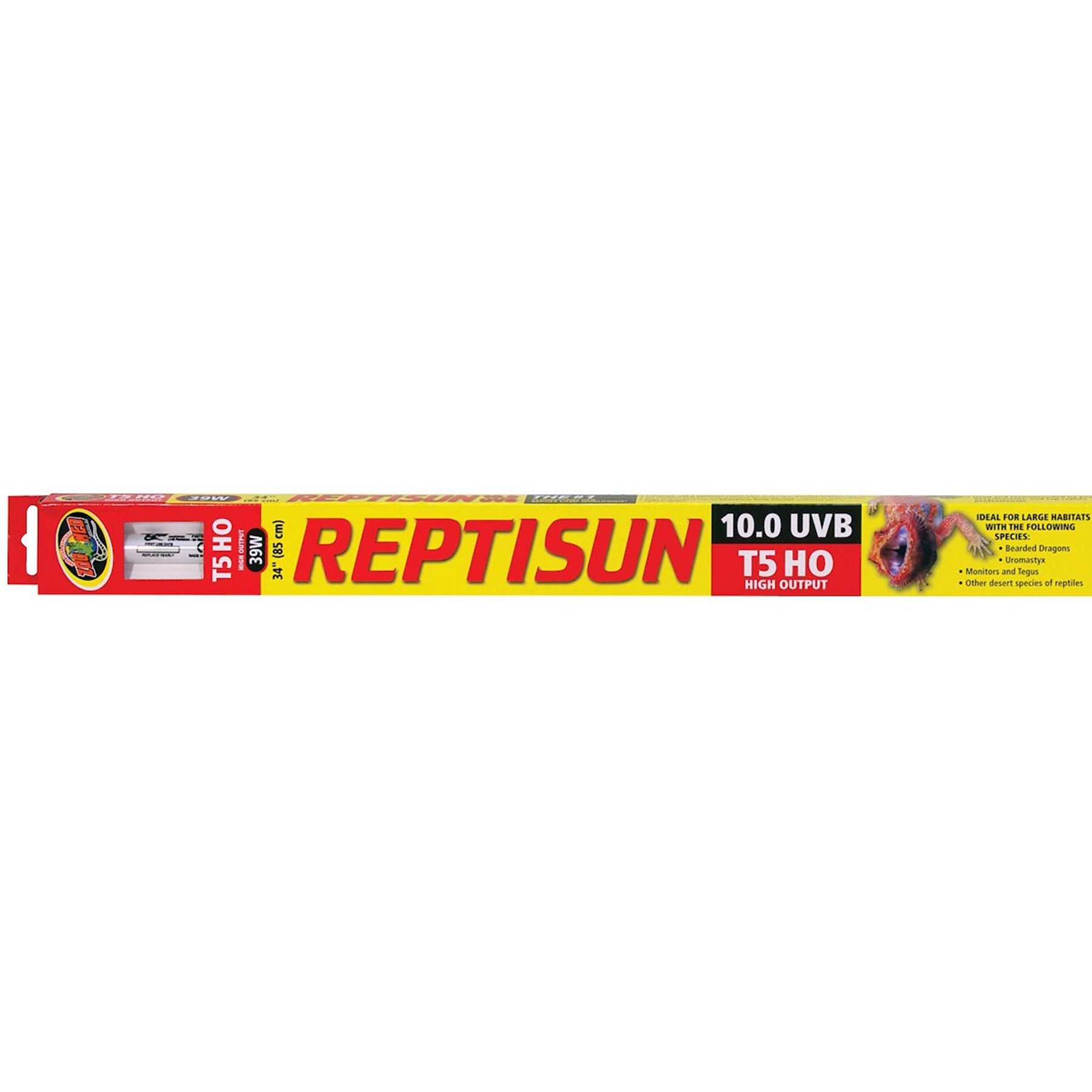 Zoo Med ReptiSun 10.0 T5-HO UVB Fluorescent Reptile Lamp, 39w, 34-in