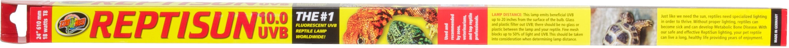 Zoo Med ReptiSun 10.0 T8-HO UVB Fluorescent Reptile Lamp, 24-in