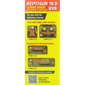 Zoo Med ReptiSun 10.0 UVB Compact Fluorescent Reptile Lamp, 13-Watt