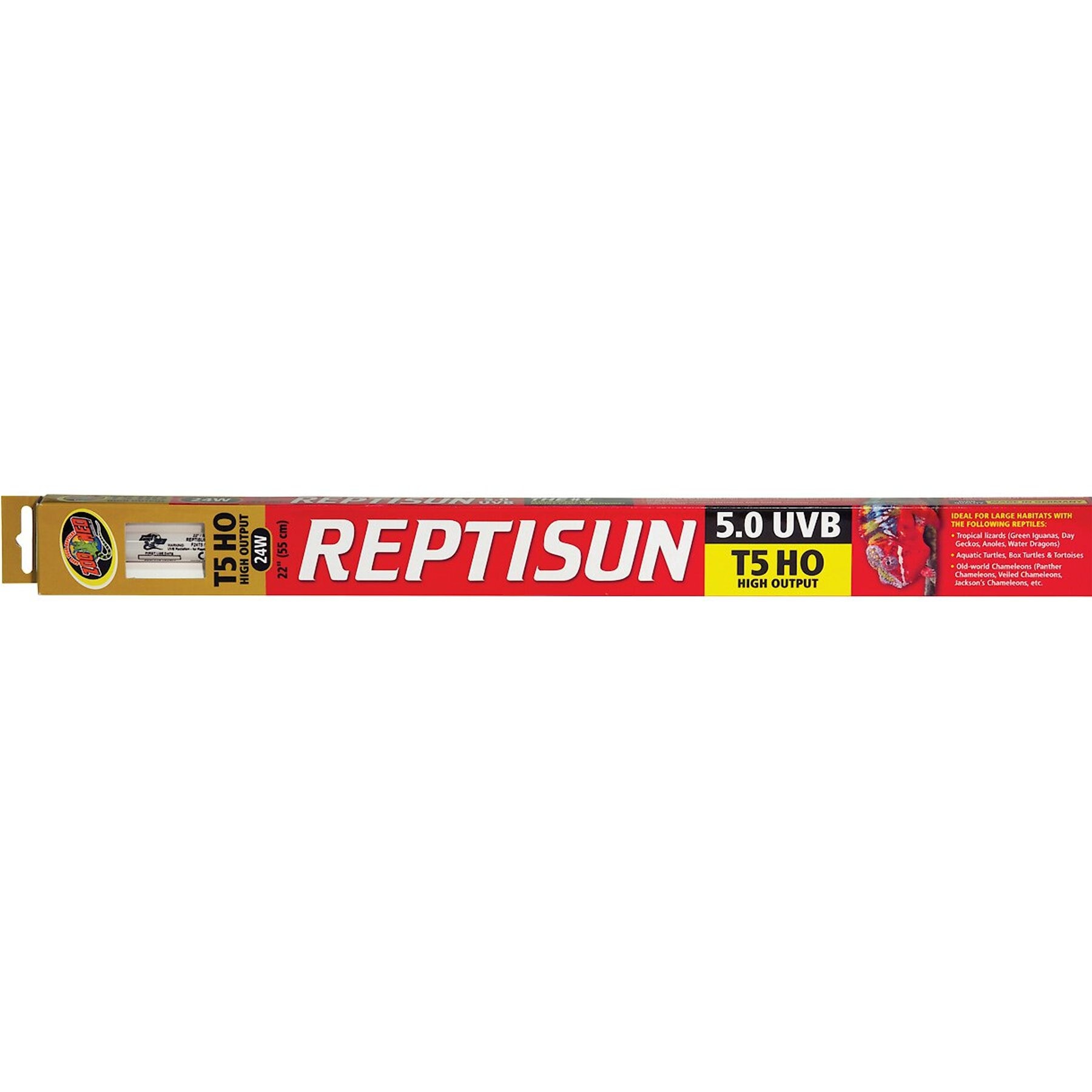 Zoo Med ReptiSun 5.0 T5-HO UVB Fluorescent Reptile Lamp, 22-in, 24-watt