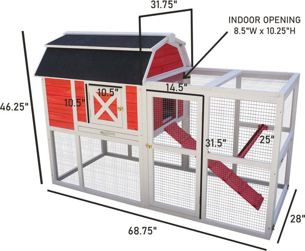 ZooVilla Big Farm Chicken Coop, 6+ Chicken Capacity