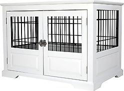 ZooVilla Fairview Triple Door Dog Crate, White, Large