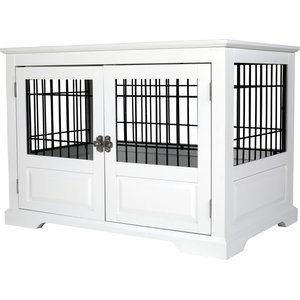 ZooVilla Fairview Triple Door Dog Crate, White, Large