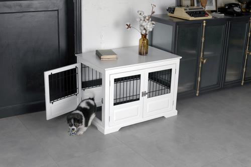 Show full view: ZooVilla Fairview Triple Door Dog Crate, White, Large slide 7 of 8
