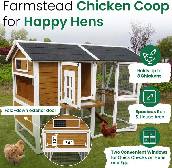 ZooVilla Farmstead Chicken Coop, 6+ Chicken Capacity