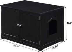 ZooVilla Kitty Litter Loo Bench Cat Litter Box Enclosure, Black slide 2 of 4