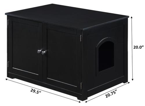 Show full view: ZooVilla Kitty Litter Loo Bench Cat Litter Box Enclosure, Black slide 2 of 4