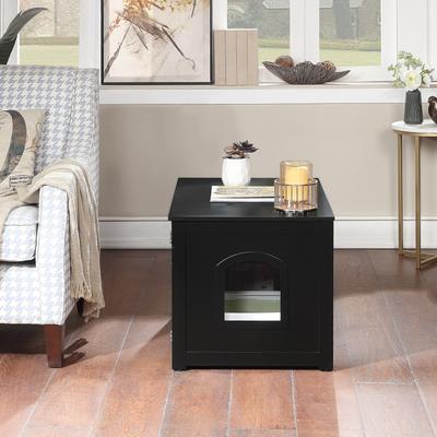 Show full view: ZooVilla Kitty Litter Loo Bench Cat Litter Box Enclosure, Black slide 3 of 4